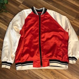 Red & White Bomber Jacket